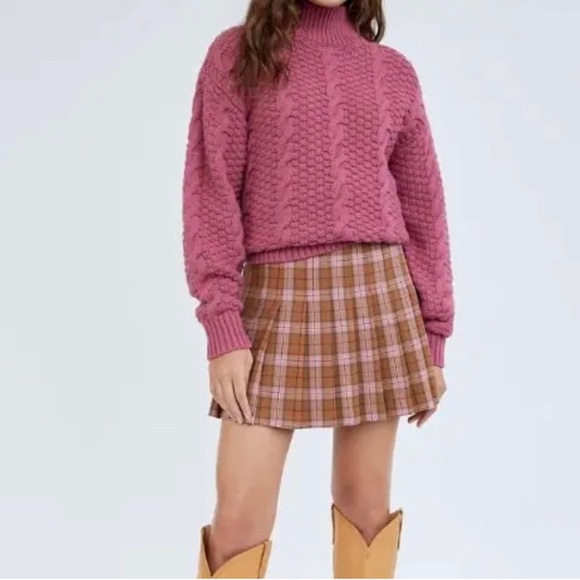 BNWT Aritzia Wilfred Juliet Plaid High Rise Mini Formal Casual Pleated Skirt Sz2 - Picture 3 of 11